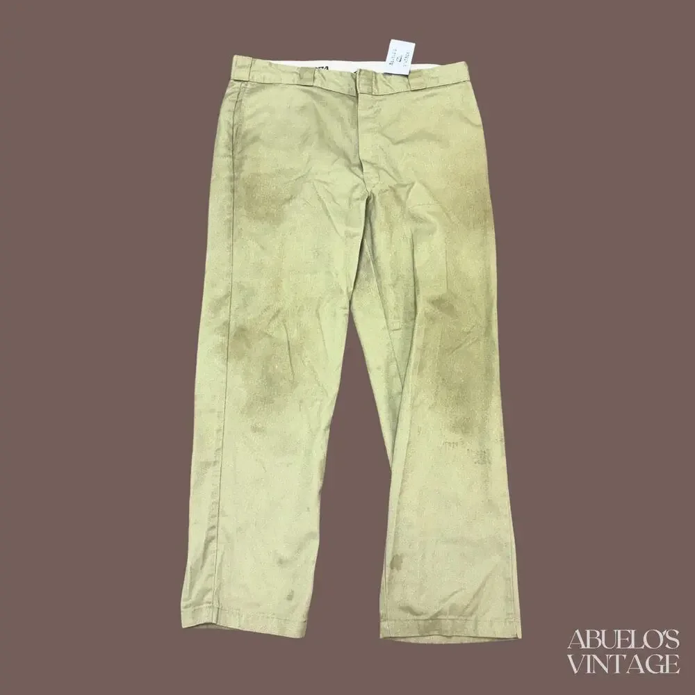 Dickies Work Pants | Khaki Distressed | Size 36x32 | Vintage